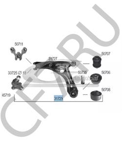 1H0407151A PART Рычаг независимой подвески колеса, подвеска колеса VW/SEAT в городе Москва