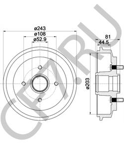 7S611113AA Тормозной барабан Ford в городе Королёв