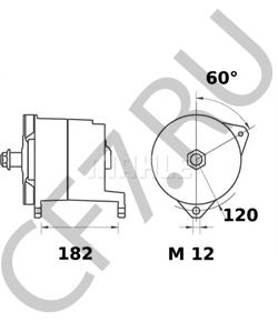 3415536 WAYTEKO Генератор 24V 110A (180град) дв. 6CT, 6BT, ISBe в городе Королёв