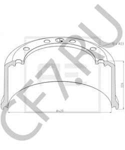 0310967190 Автомагнат (АМ) Барабан тормозной BPW полуприцепа (420x180/184 h=227 d=290/335) в городе Королёв
