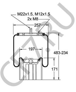 016512 Schmitz Пневморессора с пластиковым стаканом US86318KF Weweler в городе Королёв