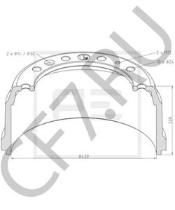 1233462 LEYLAND-DAF Тормозной барабан в городе Королёв