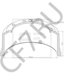 1.064.0260.02 SAFHOLLAND Барабан тормозной 10 шпилек 420*194(190)(180)*227 SK-RS 9042 в городе Королёв