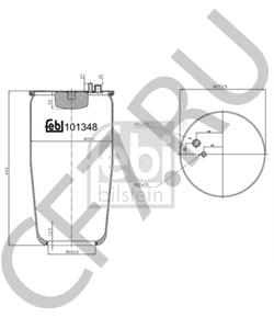81436010158 КИТАЙ Пневмобаллон MAN TG-A (без стакана) 1 подвод воздуха 6х2, 6х4 (1) в городе Королёв