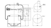 КИТАЙ Пневмобаллон MB Actros задняя (1 подвод воздуха, со стаканом ф200) = 4390NP21