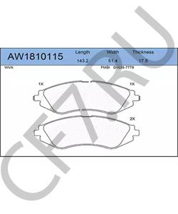 9007094 BUICK (SGM) Комплект тормозных колодок, дисковый тормоз в городе Королёв