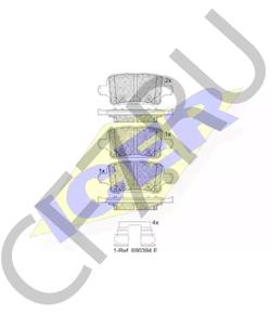 13454674 CHEVROLET (SGM) Комплект тормозных колодок, дисковый тормоз в городе Королёв