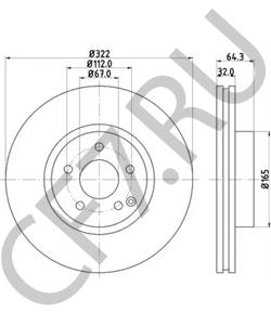 A 000 421 12 12 MERCEDES-BENZ (BBDC) Тормозной диск в городе Королёв