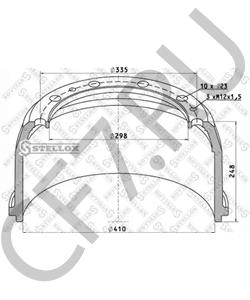 81.50110.0142 SHAANXI Барабан тормозной задний F3000 410*300*230*297  в городе Королёв