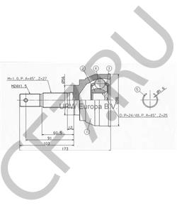 62-01-131 Ashika ШРУС наружный передний в городе Королёв