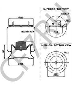 MLF7032 MERITOR Подушка воздушная без стакана, (3 шп.+возд. / 1 отв.) в городе Королёв