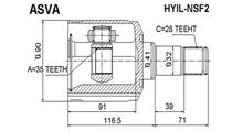 HYUNDAI / KIA ШРУС ВНУТРЕННИЙ ЛЕВЫЙ