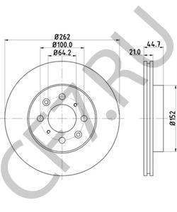 45251-SCC-900 Dar тормозной диск HONDA CIVIC EG#, EK#, EU#/ES#, FD# , AIRWAVE GJ1/2, FIT / JAZZ GE7/8, DOMANI MB#, FR в городе Королёв