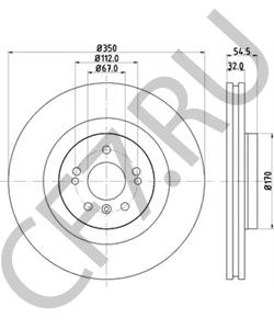 1644211412 MERCEDES-BENZ MB164 421 14 12_диск тормозной передний!\ MB W164/W251 5.0/3.0CDi/4.0CDi 05> в городе Королёв