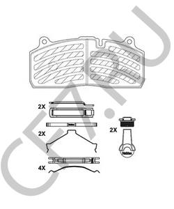 04057439600 КИТАЙ Колодки тормозные 29195 SAF Haldex GIGANT пр-во ТУРЦИЯ в городе Королёв