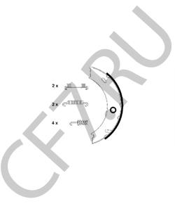 9044200320 КИТАЙ Комплект тормозных колодок, стояночная тормозная система MERCEDES-BENZ "Аналог", компл в городе Королёв