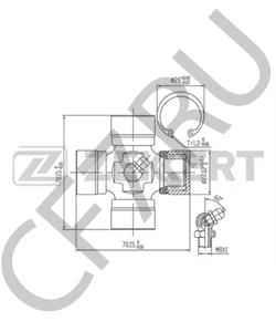 2203030P02B1 GREAT WALL/HAVAL Крестовина карданного вала gw wingle d=27 l=70 [ORG в городе Королёв