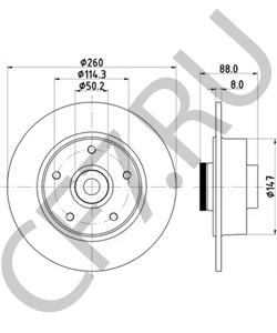 43200-7595R SAMSUNG Диск торм. RENAULT FLUENCE 10-MEGANE 08- задний 1 шт (min 2 шт) в городе Королёв