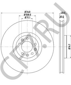 424988 CITROEN/PEUGEOT ТОРМ ДИСК ВЕНТ DIAM 340 EP 30 [ORG в городе Королёв