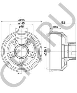 0K60B26251A VALEO Барабан тормозной со ступицей Bongo 3, в городе Королёв