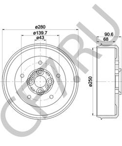 0K01126251B Триал Барабан тормозной 71. Kia Sportage "" в городе Королёв