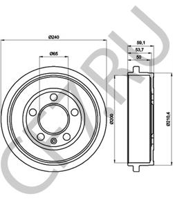 6Q0 609 617 VW (SVW) Тормозной барабан в городе Королёв