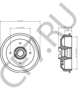 D4RY1126A MERCURY Тормозной барабан в городе Королёв
