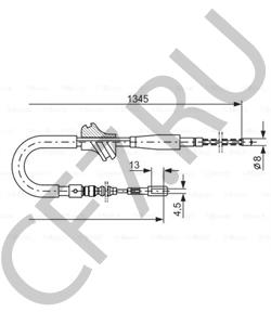 893609721 Euroflex Трос стояночного тормоза EUROFLEX BR099 в городе Королёв