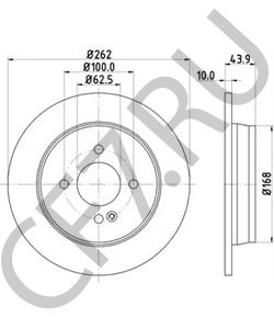 58411-0U300 HYUNDAI / KIA Диск тормозной задний Solaris/ RIO 12 в городе Королёв