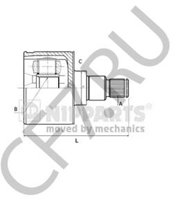 49536-1R001 HYUNDAI / KIA Шрус внутренний левый с ABS (5/6 ступенчатая МКПП/ 4 ступенчатая АКПП) 1,4 Solaris в городе Королёв