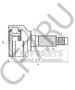 49526-1R001 HYUNDAI / KIA Шрус наружный с полуосью левый с ABS (5/6 ступенчатая МКПП/ 4 ступенчатая АКПП) 1,4 Solaris в городе Королёв