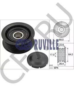 6652003070 TAGAZ Паразитный / ведущий ролик, поликлиновой ремень в городе Королёв