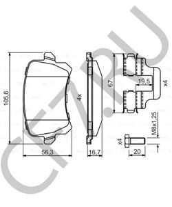 JZW698451G VW-PORSCHE Комплект тормозных колодок, дисковый тормоз в городе Королёв