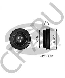 6C1Q6B319AD Ford Ременный шкив, коленчатый вал в городе Королёв
