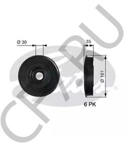 2S6Q6B319AD FORD ASIA / OCEANIA Ременный шкив, коленчатый вал в городе Королёв